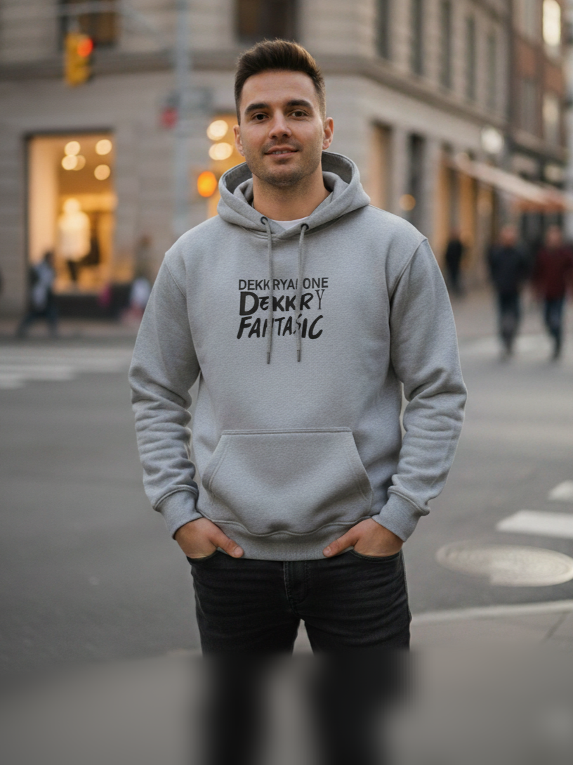 هودي "FANTASTIC" الأبيض بطبعة جريئة