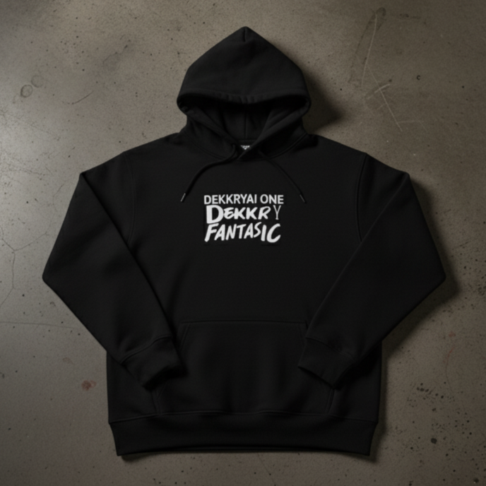 هودي "FANTASTIC" الأبيض بطبعة جريئة