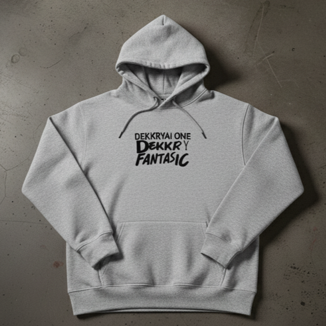 هودي "FANTASTIC" الأبيض بطبعة جريئة